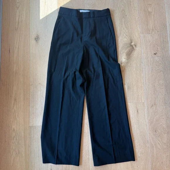 Everlane PONTE WIDE-LEG TROUSER size 0 black with hole - Picture 2 of 9